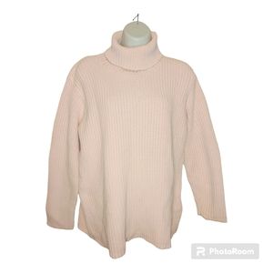Yarnworks Light Pink Turtleneck Sweater Size L warm comfy